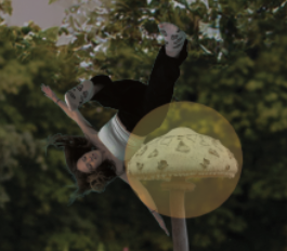 Close-up of falling lady